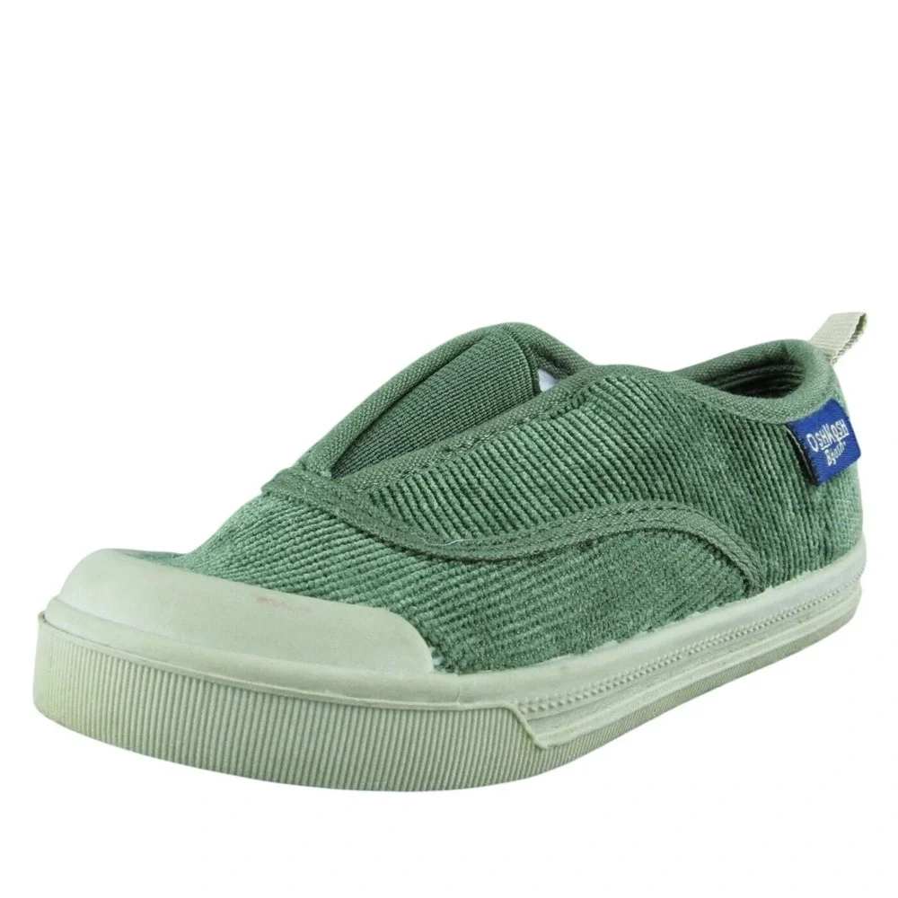 OshKosh B'gosh Boys Sneaker Size T 7 Medium Shoes‎ Green Fabric Slip On